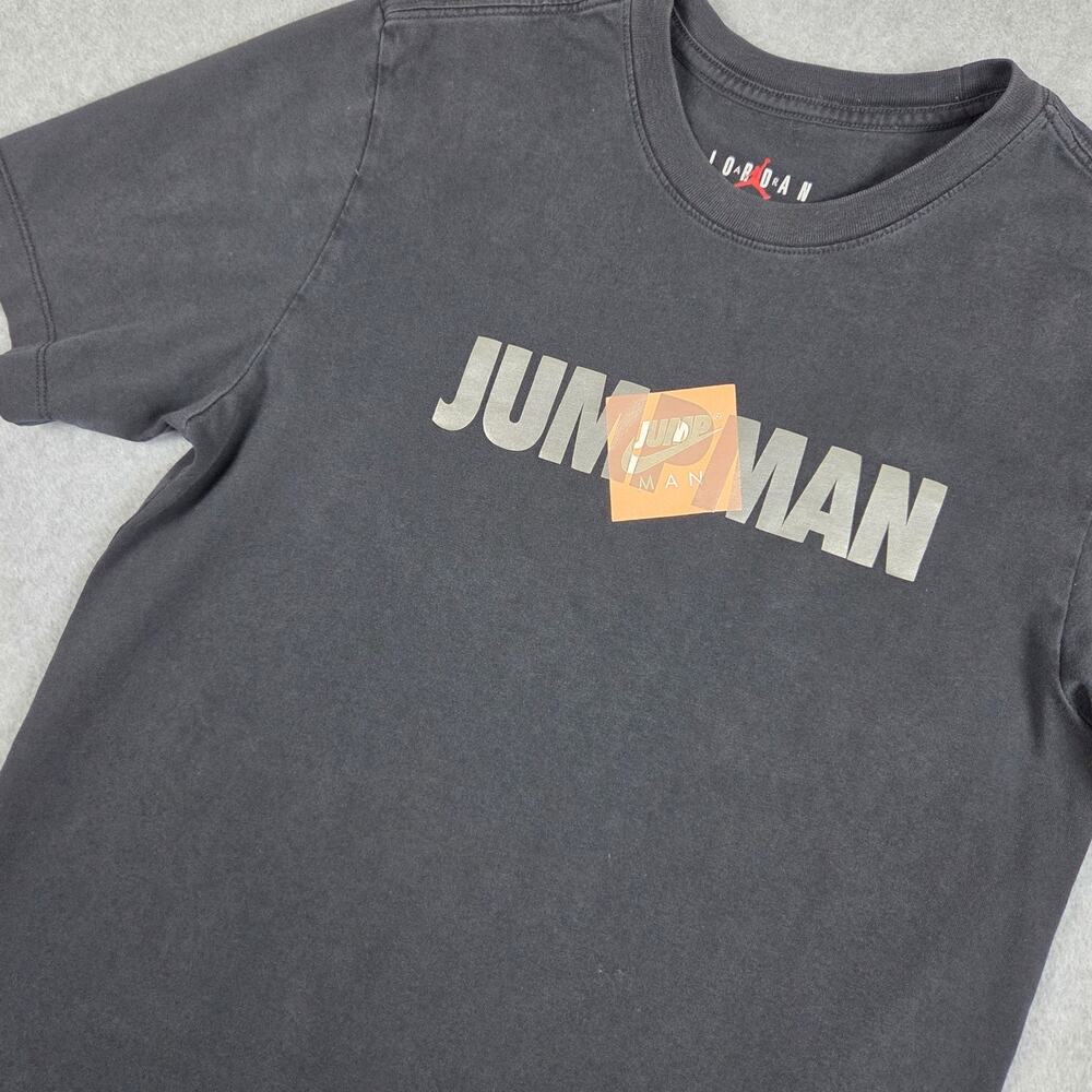 Air Jordan Size Small Jumpman T-Shirt Black Short Sleeve Crewneck Sleeve Logo - Picture 2 of 12